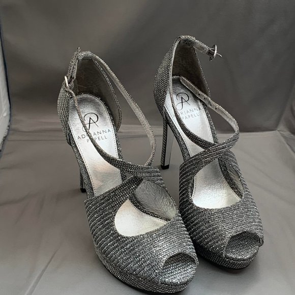 Adrianna Papell Rosalie heeled sandals in Pewter